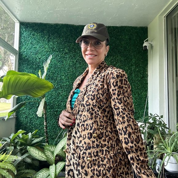 Bloomingdales Silk Black Leopard Sequins Animal Print Blazer Jacket - Picture 2 of 7